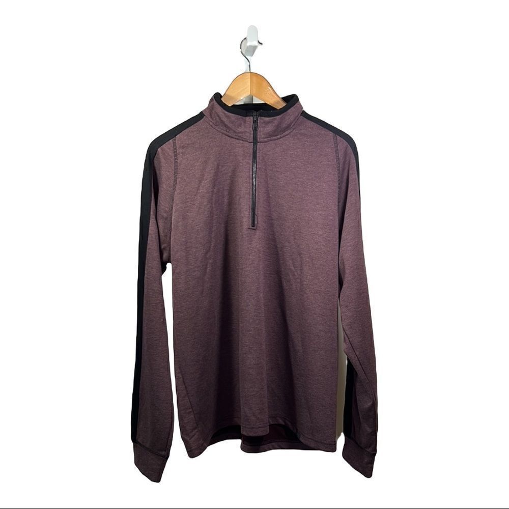 HAWKE & CO Men’s Quarter Zip Pullover Active Sweatshirt Purple Size Extra Large